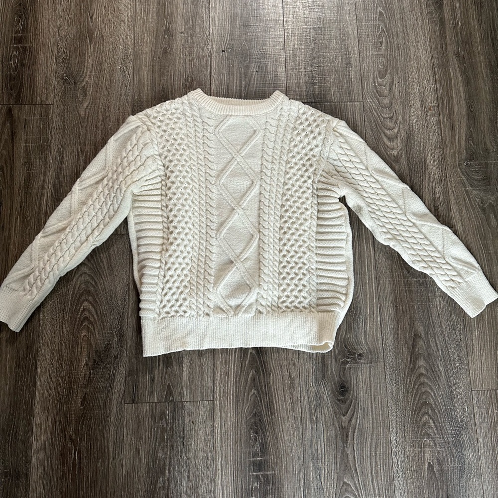 Cozy Cable Knit Sweater - Cream